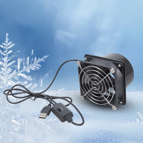 Værksted DIY Ventilator USB 5V 3000RPM Motor 50CFM Luftstrøm 75mm Kanal