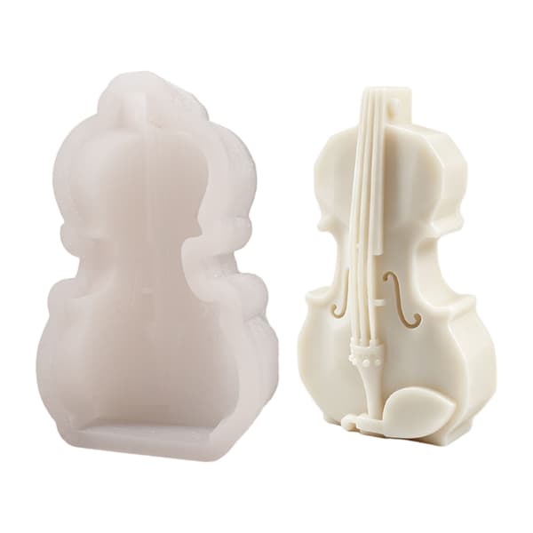 Multifunktionelle 3D violinformede silikone lysforme til håndlavet lys og sæbe