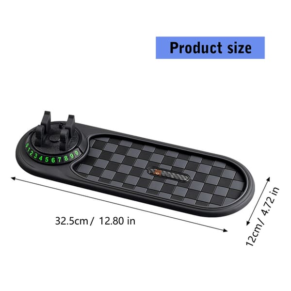 ABS Universal Bilmonteringsstativ 360 Antiskli Base Nummerdisplay For Smarttelefoner