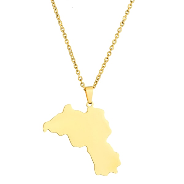 Kurdistan Karta Hänge Halsband Metall Land Territory Kedja Patriotiskt Par Etnisk stil Populär personlighet smycken Gold - Style 1