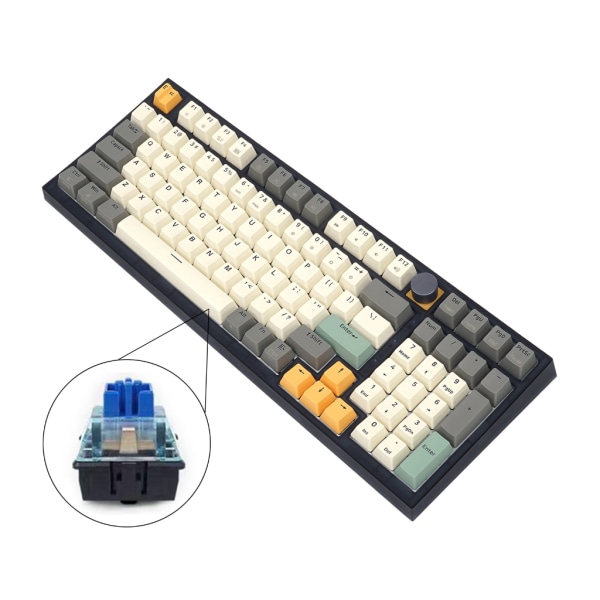 GK980 98 nycklar RGB-rattkontroll Gaming Hot Swappable Mekanisk Switch Speltangentbord Gateron Glacier Switch