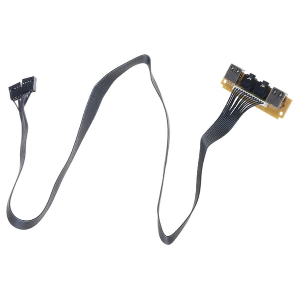 USB Frontpanel HUB Mikrofon & Øretelefon Audio Jack Port 6cm Forlengelseskabel