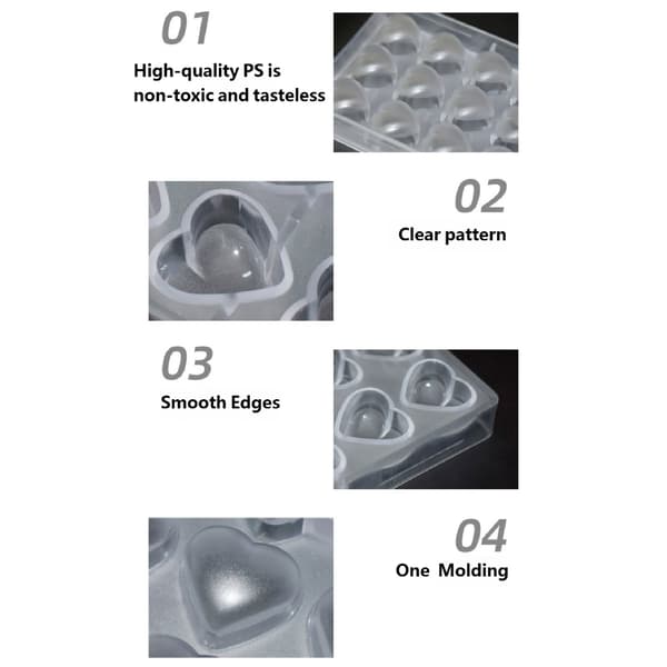 Nonstick Plast Hjerteform DIY Bageforme til Chokolade Slik Hjemmebagning