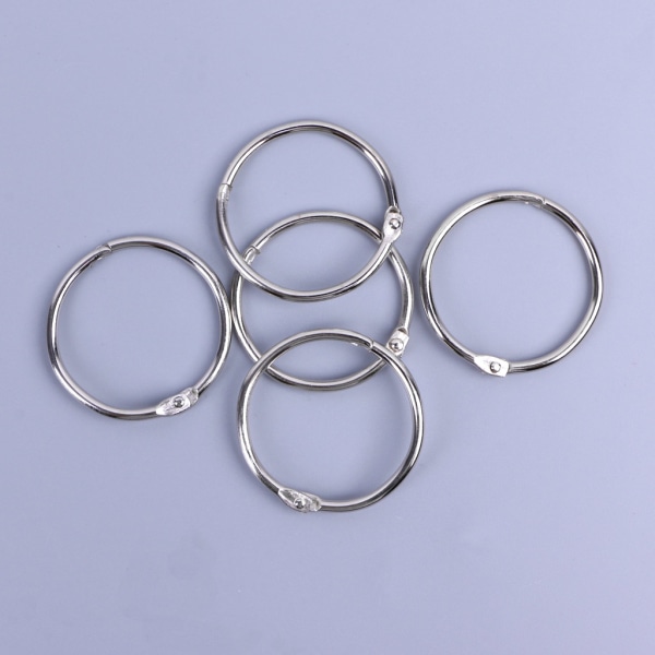 Metall Lösblad Bok Binder Hoop Ring Multifunktionell Nyckelring Circle DIY Album null - 30 25mm