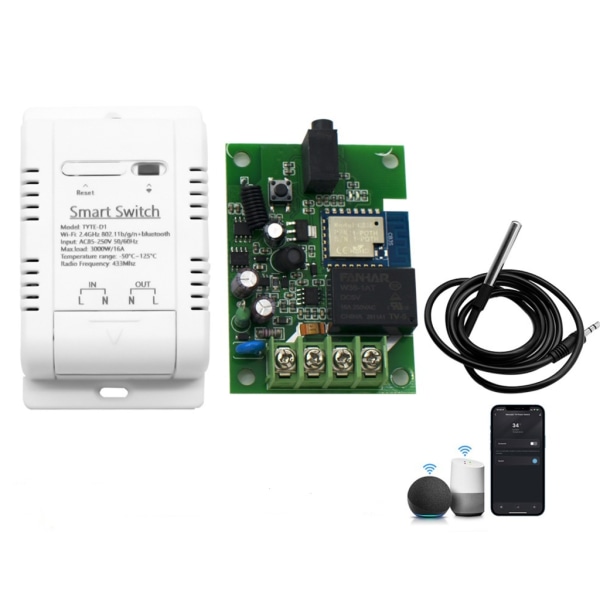 RF433 Intelligent Termostat Smart Switchar 16A 3000W Out[put Stöd för hemmet