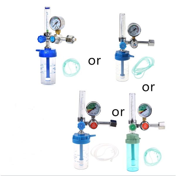 Ilttryksregulator G5/8 O2-trykreduktionsmåler Måler Flowmåler til tilbehør til iltforsyningssystem 0-10L/min.