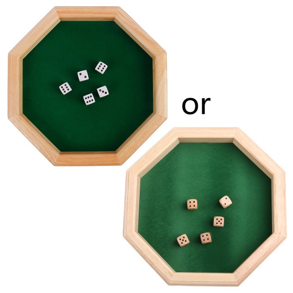 Bærbar terningbakke D&D Terningemåtte Terningholder Opbevaringsboks til terningespil Metal terningrullebakke Filtforet træ