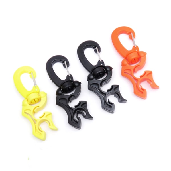Dobbelt BCD dykkerslangeholder klemme med snaplås spænde til snorkling dykning Black 10x6mm