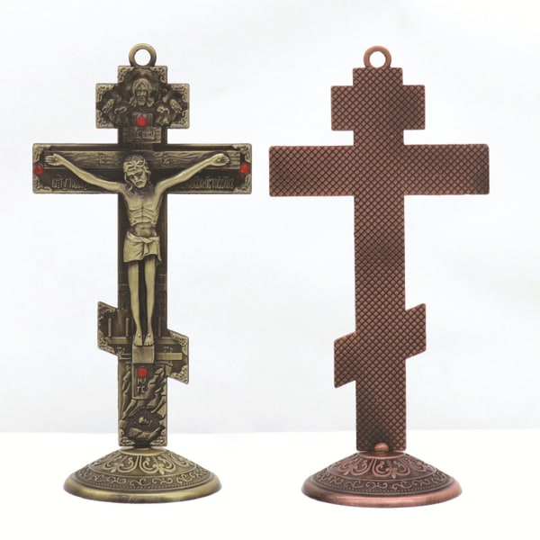 Metall vintage för korsfigur Jesus korsfäst kristen katolsk konst staty för hem vardagsrum vägg bil dekoration Ancient