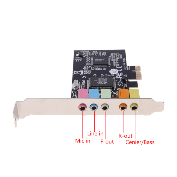 PCI-E Audio Digital Sound Card 5.1 Solid Capacitors CMI8738 Chipset + Barriär Black