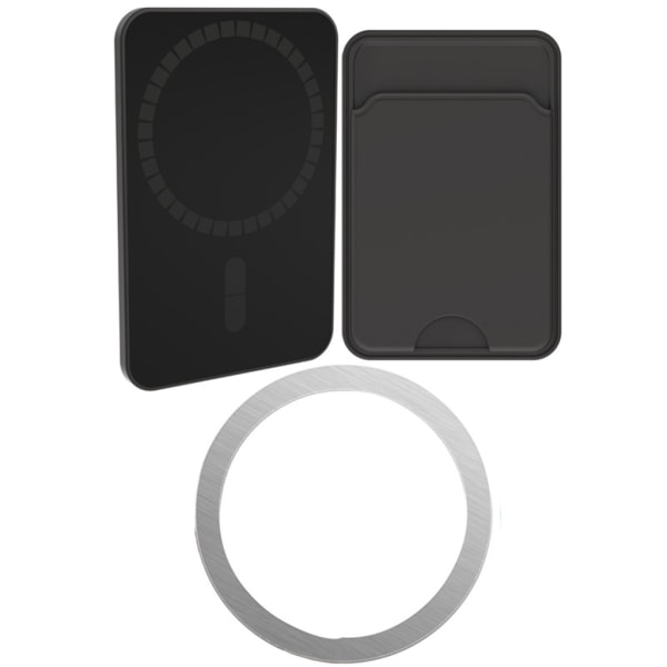 Silikonkortfodral Magnetisk plånbokskorthållare för telefon starka magneter Single Black bead