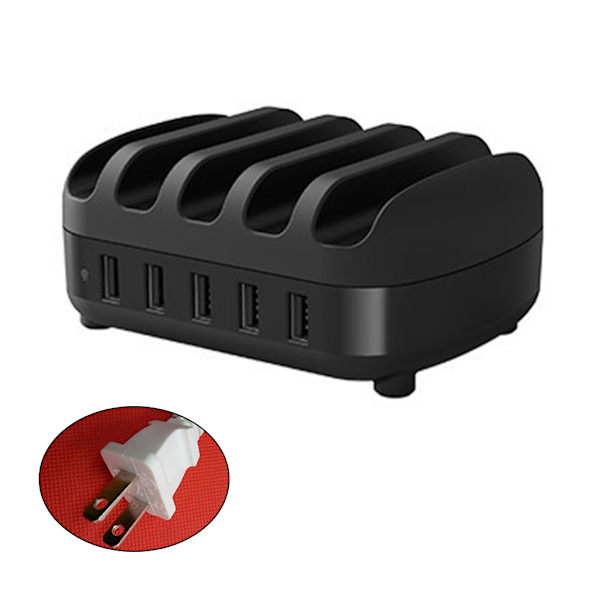 5V2.4A matkapuhelimen latausasema 5 USB portin latausteline Tabletin power Kotitoimiston USB laturi