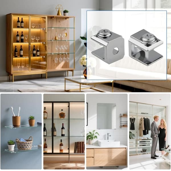 20 stk. glashyldeholderklemme i rustfrit stål til 3-8 mm tyk panel