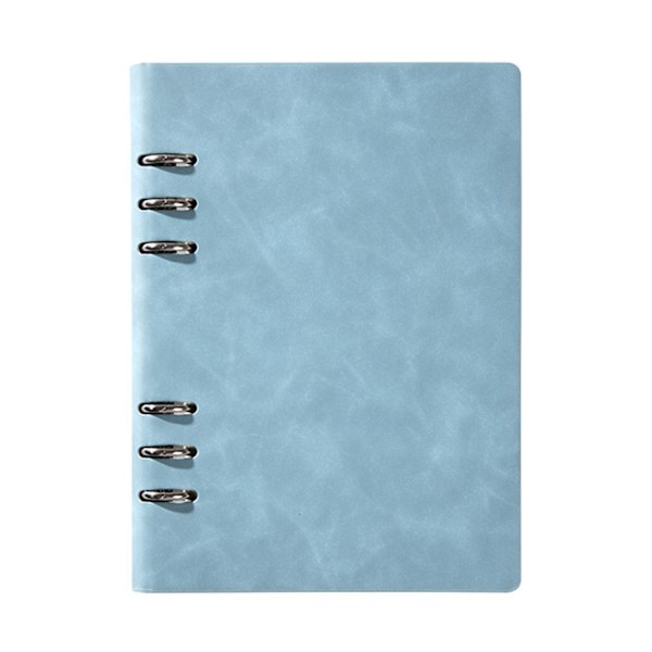 Praktisk 6 ringpärm Planner Notebook A5 påfyllningsbar lösblad rund ringjournal anteckningsblock med 100 ark fodrat papper