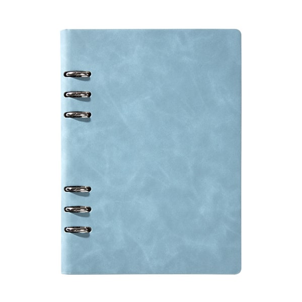 Praktisk 6 ringpärm Planner Notebook A5 påfyllningsbar lösblad rund ringjournal anteckningsblock med 100 ark fodrat papper Blue