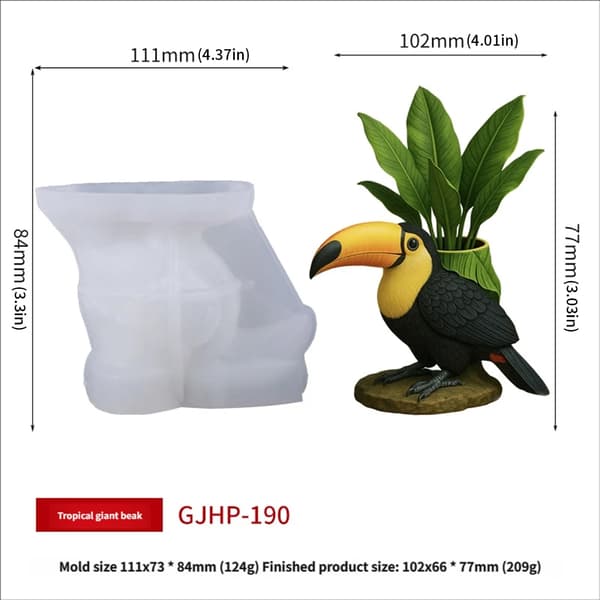 Solid silikonform for å lage unike blomsterpotter og dekorasjoner i harpiks