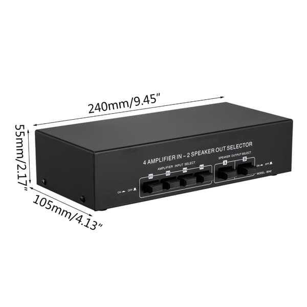 4 ind 2 ud Forstærker Passiv Audio Switch Vælger Højttaler Splitter Audio Boks