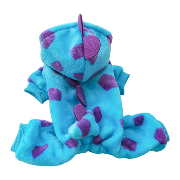 Katte dinosaur kostume Åndbar plys tøj Hunde dinosaur kostume vinterdragter