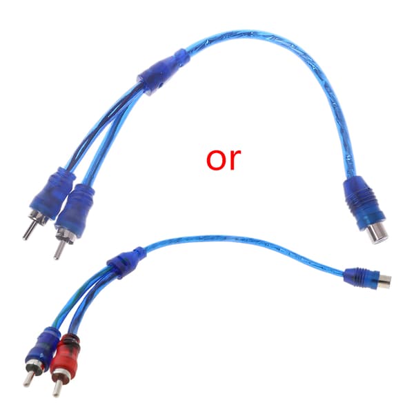 1 hun til 2 RCA han Y Type Y-splitter kabelledning til bilstereosystem subwoof