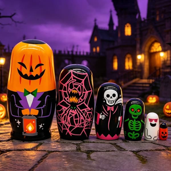 Hekle-hekledokker Halloween-tema Pedagogisk stableleke Midtpunkter