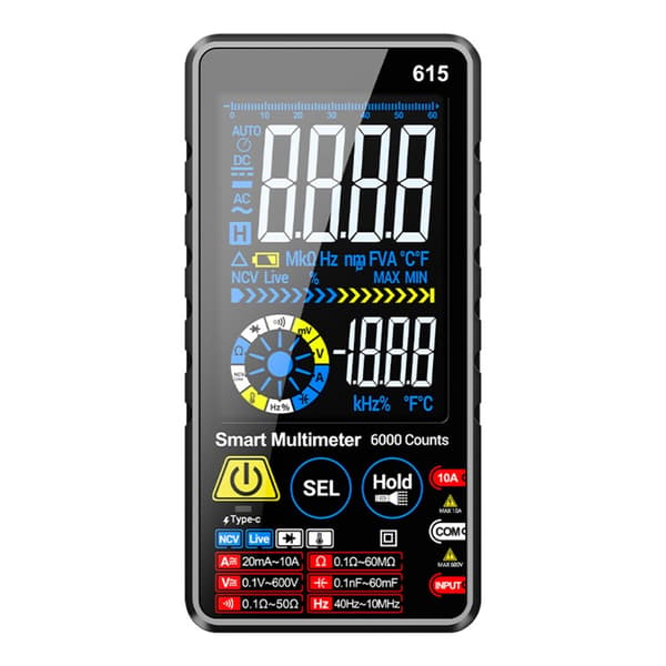Digitalt Multimeter Auto Range Genopladelig Enhed til Elektrisk Vedligeholdelse