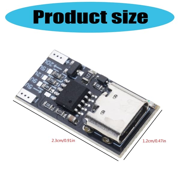 Programmerbar USB C Strømadapterkort 9V 12V 15V 20V Justerbar Udgang