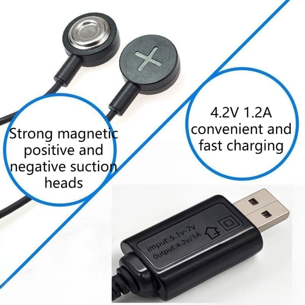 Universelle magnetiske USB-opladere til lithiumbatterier, sikkert og bærbart design