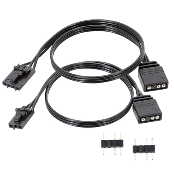 2kpl sovitinkaapeli Corsairs RGB -standardiin ARGB 4Pin 3Pin liitin
