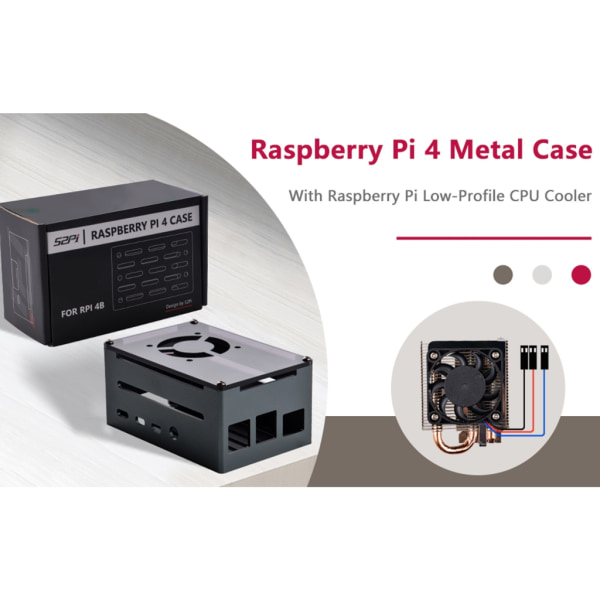 Premium för RaspberryPi4B Metal Case Inclosing Kit med tunn Ice Tower Cooler för nybörjare