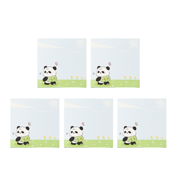 5 stk Cartoon Panda Sticky Note Anamal Memos Sticky Pad Skolerekvisita for jente null - A