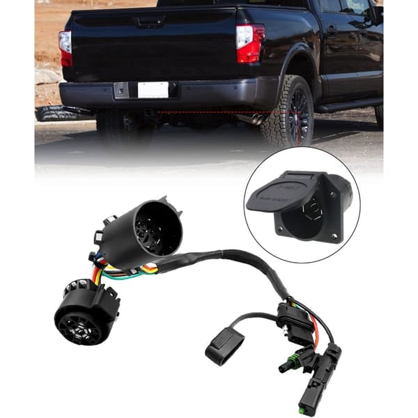 Lastbil trækkrog lyskabeladapter med flad 4-vejs ende og muffe til lastbiler