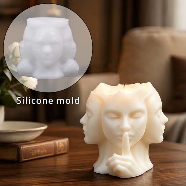 Solid silikon abstrakt ansiktsform for kreative DIY-prosjekter