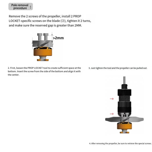 Metallfjerningsinstrument for hyppige dronepropellendringer og demontering