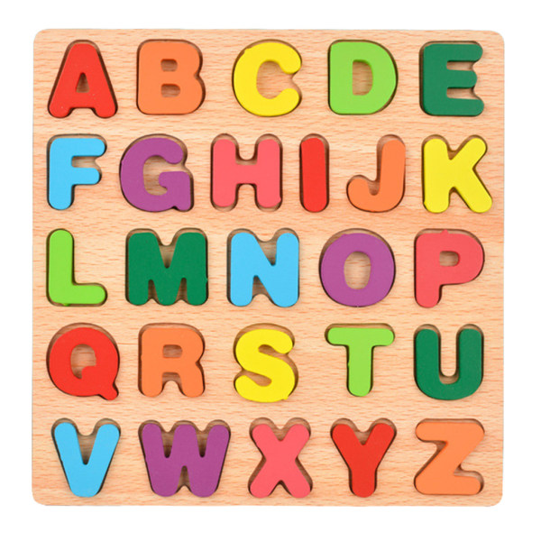 Träpusselform matchande leksak Geometrisk/alfabet/nummer Tangram Busy Board sticksåg för baby Early Learning Education null - B