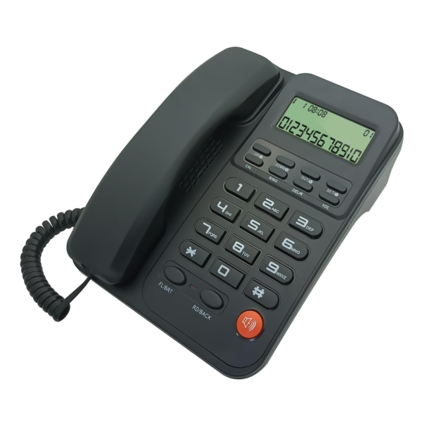Fast telefon Multi med nummerpresentation Väckarklocka Handsfree bordstelefon White