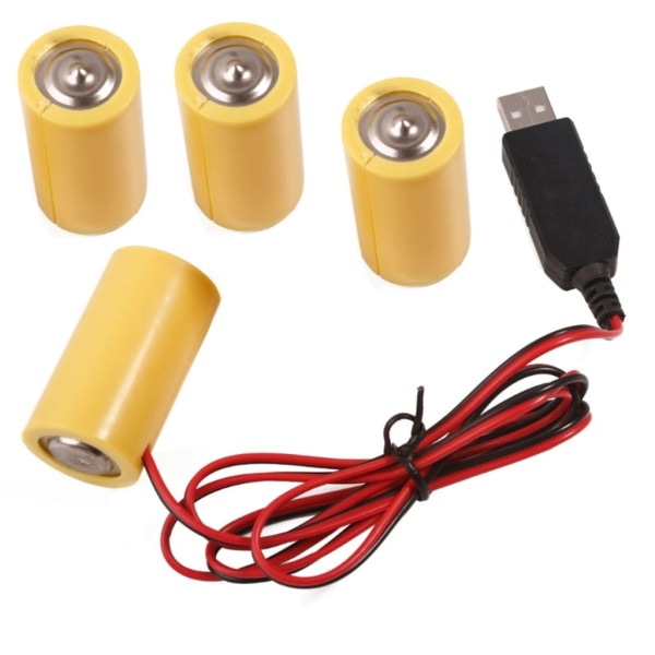 USB Power Converter DC Buck Boost Batteri Eliminator Udskift 4 stk 1,5V LR14 C Tilslut til LED lys