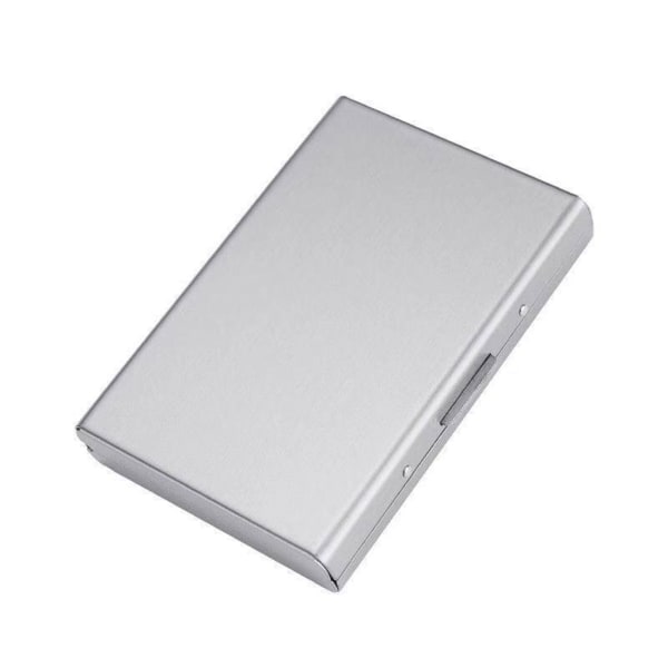 Rustfritt stål blokkerende kredittkortholder kort for etui Pocket Wallet Organiz Silver