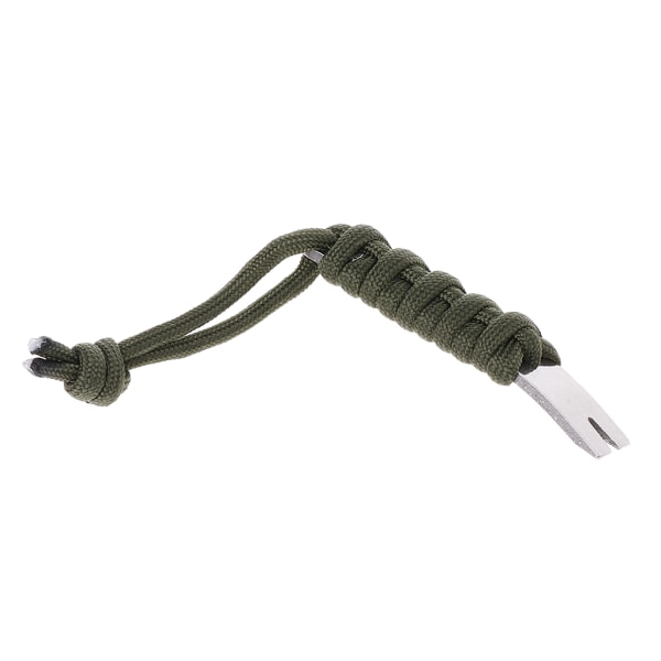 Rostfritt stål vevskrapa för kofotslindningsstift för nyckel för kofot EDC utomhus DIY fallskärm Liten ficka Multifu Army Green