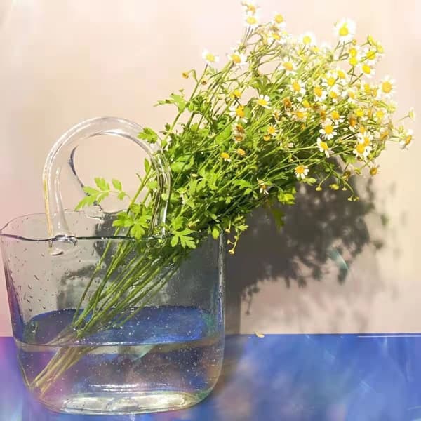 Vase i klar glas til akvariumbeholder til bordplader Light Grey
