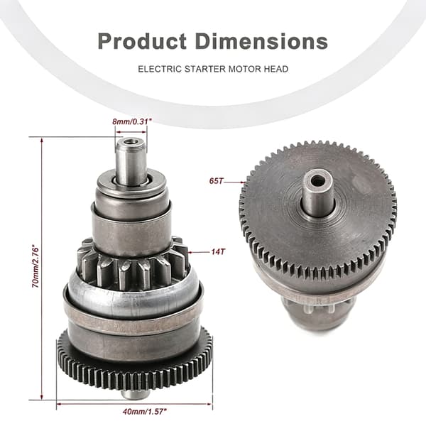 Oppgraderer Scooter Starter Drive Component for GY6 50cc Motor Erstatningsarbeid