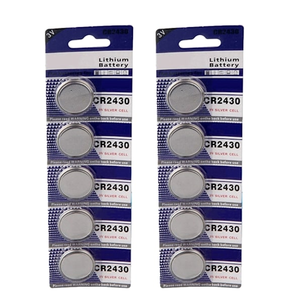 Praktiske 3V CR2430 knapcellebatterier til ure Lommeregnere Effektiv strømløsning Stabil udgangscellebatteri null - 10 pieces