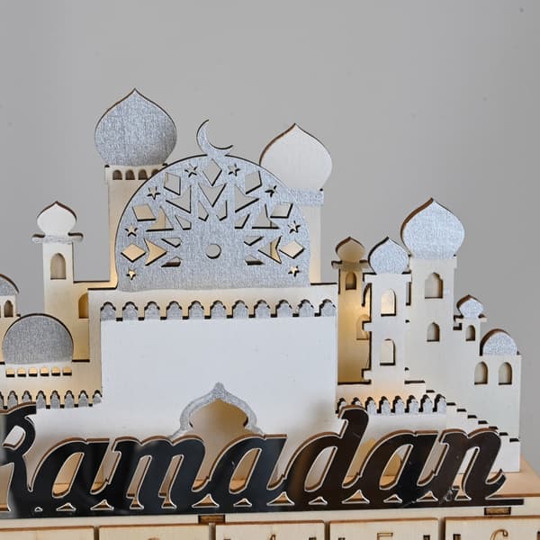 30 dagers Eid-adventskalender med Ramadan-lys skuff for islamsk feiring