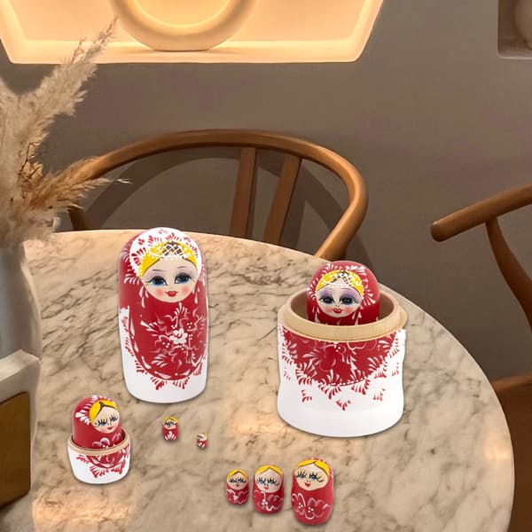 Babushka Set Ryska Nesting Dolls 10 lager Matryoshka Stacking Toy Heminredning