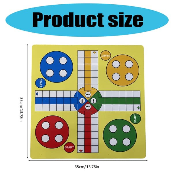 Fargerik Ludo Flying Chess Game Musematte Brett 35cm For Barn Voksne