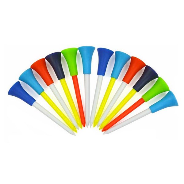 50st Golfverktyg 83mm Multicolor Plast Golf Tees Gummikudde Professional