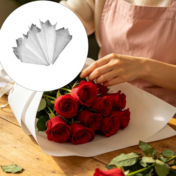 72 ark blommigt omslagspapper designat för present- och blomsterarrangemang