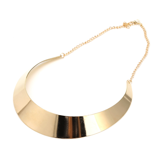 Modebelagt gylden sølv Vintage Torque halskæde Unik metallegering choker