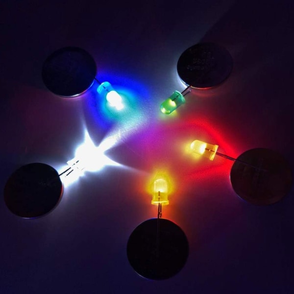 500 st 3 mm 5 mm LED-dioder Blinkande VitRöd Grön Blå Gul RGB Snabbspridning
