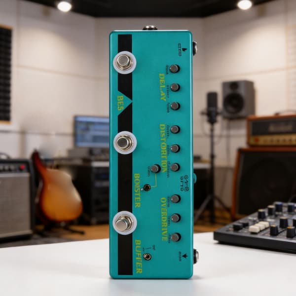 5-i-1 Gitar Effekt Stompbox med Delay og True Bypass Design