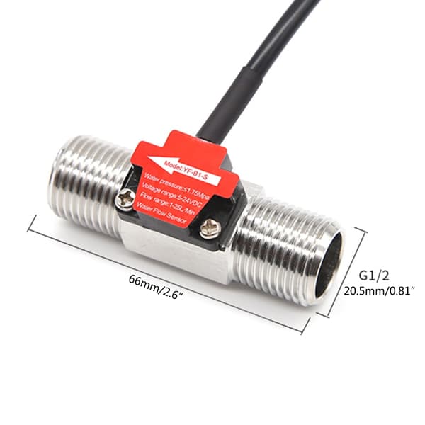 Fluidmeter Motströmsflödesmätare 1-25L/min Flödessensor DN15 Vätskeflödesmätare